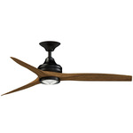 Spitfire DC Smart Ceiling Fan - Black / Koa