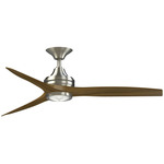 Spitfire DC Smart Ceiling Fan - Brushed Nickel / Koa