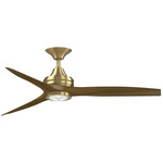 Spitfire DC Smart Ceiling Fan - Brushed Satin Brass / Koa
