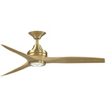 Spitfire DC Smart Ceiling Fan - Brushed Satin Brass / Natural