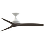 Spitfire DC Smart Ceiling Fan - Matte White / Dark Walnut