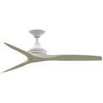 Spitfire DC Smart Ceiling Fan - Matte White / Light Oak