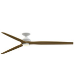 Spitfire Flush Smart Ceiling Fan with Light - Matte White / Koa