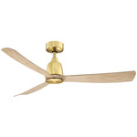 Kute Smart Ceiling Fan - Brushed Satin Brass / Natural