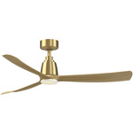 Kute Smart Ceiling Fan - Brushed Satin Brass / Natural
