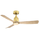 Kute Smart Ceiling Fan - Brushed Satin Brass / Natural