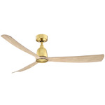 Kute Smart Ceiling Fan - Brushed Satin Brass / Natural