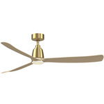 Kute Smart Ceiling Fan - Brushed Satin Brass / Natural