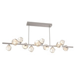 Gem Twisted Branch Chandelier - Beige Silver / Amber