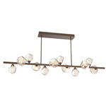 Gem Twisted Branch Chandelier - Flat Bronze / Amber
