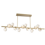 Gem Twisted Branch Chandelier - Gilded Brass / Amber