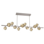 Gem Twisted Branch Chandelier - Beige Silver / Bronze