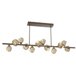 Gem Twisted Branch Chandelier - Flat Bronze / Bronze