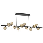 Gem Twisted Branch Chandelier - Matte Black / Bronze