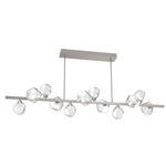 Gem Twisted Branch Chandelier - Beige Silver / Clear