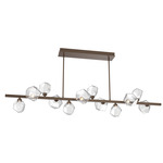 Gem Twisted Branch Chandelier - Flat Bronze / Clear