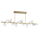 Gem Twisted Branch Chandelier - Gilded Brass / Clear