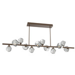 Gem Twisted Branch Chandelier - Flat Bronze / Smoke
