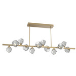 Gem Twisted Branch Chandelier - Gilded Brass / Smoke