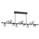 Gem Twisted Branch Chandelier - Matte Black / Smoke
