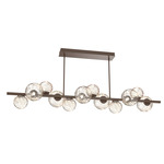 Gaia Twisted Branch Chandelier - Flat Bronze / Amber