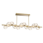 Gaia Twisted Branch Chandelier - Gilded Brass / Amber