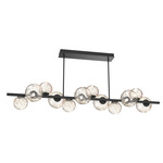 Gaia Twisted Branch Chandelier - Matte Black / Amber