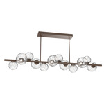 Gaia Twisted Branch Chandelier - Flat Bronze / Clear