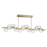 Gaia Twisted Branch Chandelier - Gilded Brass / Clear