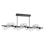 Gaia Twisted Branch Chandelier - Matte Black / Clear