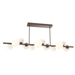 Gaia Twisted Branch Chandelier - Flat Bronze / Opal White