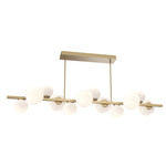 Gaia Twisted Branch Chandelier - Gilded Brass / Opal White