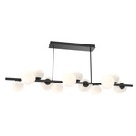 Gaia Twisted Branch Chandelier - Matte Black / Opal White