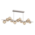 Luna Twisted Branch Linear Chandelier - Beige Silver / Bronze Geo
