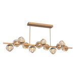 Luna Twisted Branch Linear Chandelier - Novel Brass / Bronze Geo