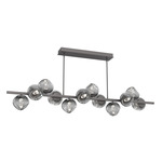 Luna Twisted Branch Linear Chandelier - Graphite / Smoke Geo
