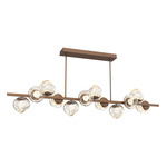 Luna Twisted Branch Linear Chandelier - Burnished Bronze / Amber Zircon