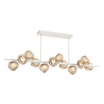 Luna Salt White Twisted Branch Chandelier - Salt White / Bronze Zircon