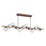 Luna Twisted Branch Linear Chandelier - Burnished Bronze / Clear Zircon