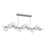Luna Twisted Branch Linear Chandelier - Beige Silver / Clear Zircon