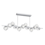 Luna Twisted Branch Linear Chandelier - Classic Silver / Clear Zircon