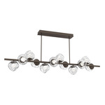 Luna Twisted Branch Linear Chandelier - Flat Bronze / Clear Zircon