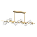 Luna Twisted Branch Linear Chandelier - Gilded Brass / Clear Zircon