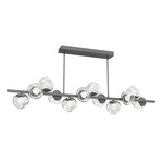 Luna Twisted Branch Linear Chandelier - Graphite / Clear Zircon