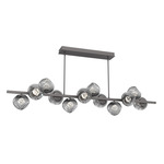 Luna Twisted Branch Linear Chandelier - Graphite / Smoke Zircon
