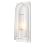 Triomphe Outdoor Wall Light - Marine Grade White / Seeded Clear
