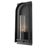Triomphe Outdoor Wall Light - Marine Grade Black / Seeded Clear