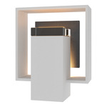 Shadow Box Square Slate Outdoor Wall Sconce - Marine Grade White / Clear
