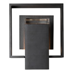 Shadow Box Square Slate Outdoor Wall Sconce - Marine Grade Black / Clear