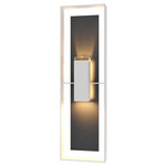 Shadow Box Tall Slate Outdoor Wall Sconce - Marine Grade White / Clear